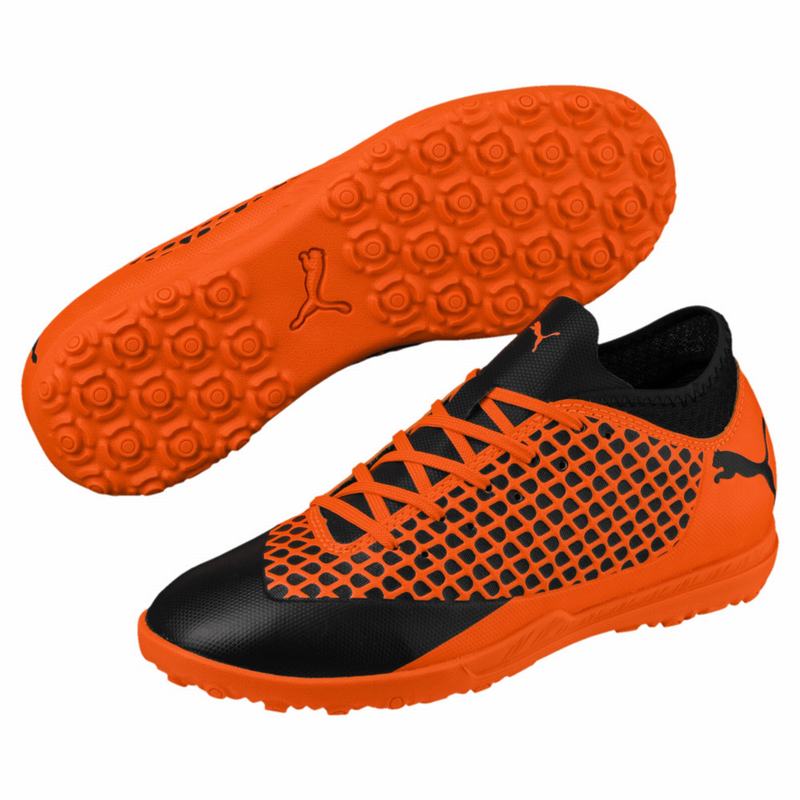 Chaussure de Foot Puma Future 2.4 Tt Garcon Noir/Orange Soldes 629HXFGO